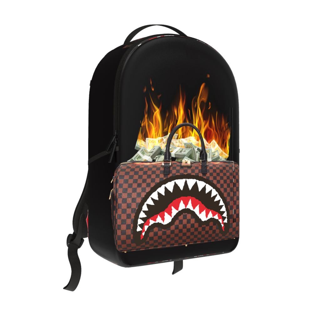 Sprayground Bag Of Money On Fire Backpack B7675