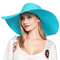 Women's Solid Floppy Straw Sun Hat