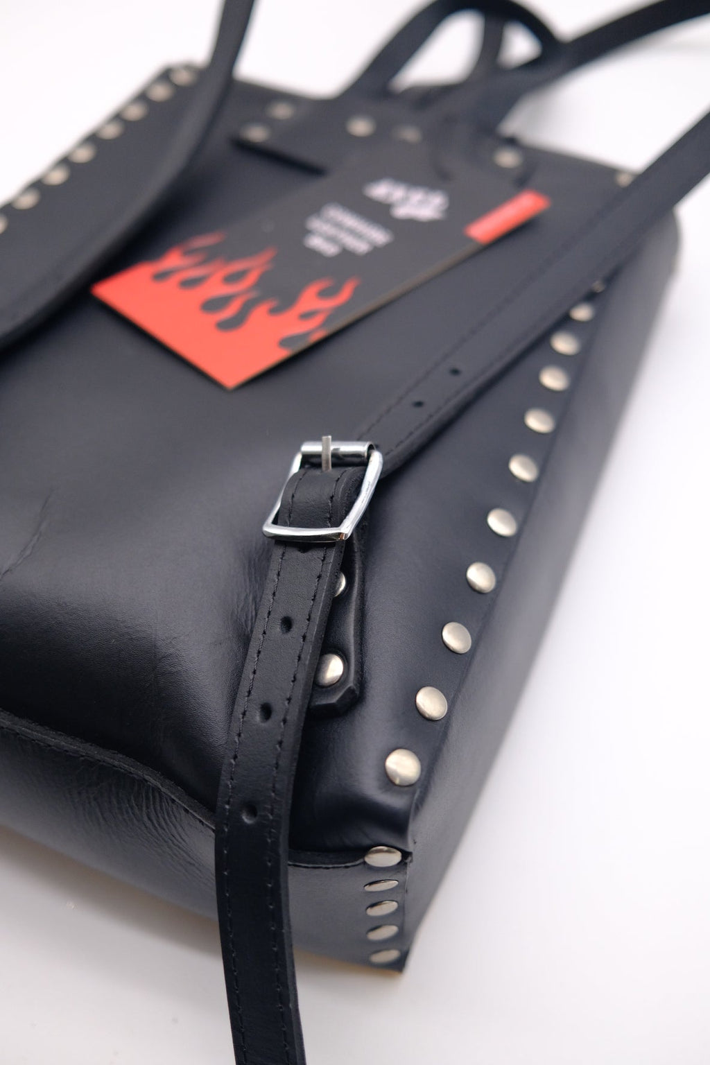 Axel Co Leather Flame Backpack with Rivets